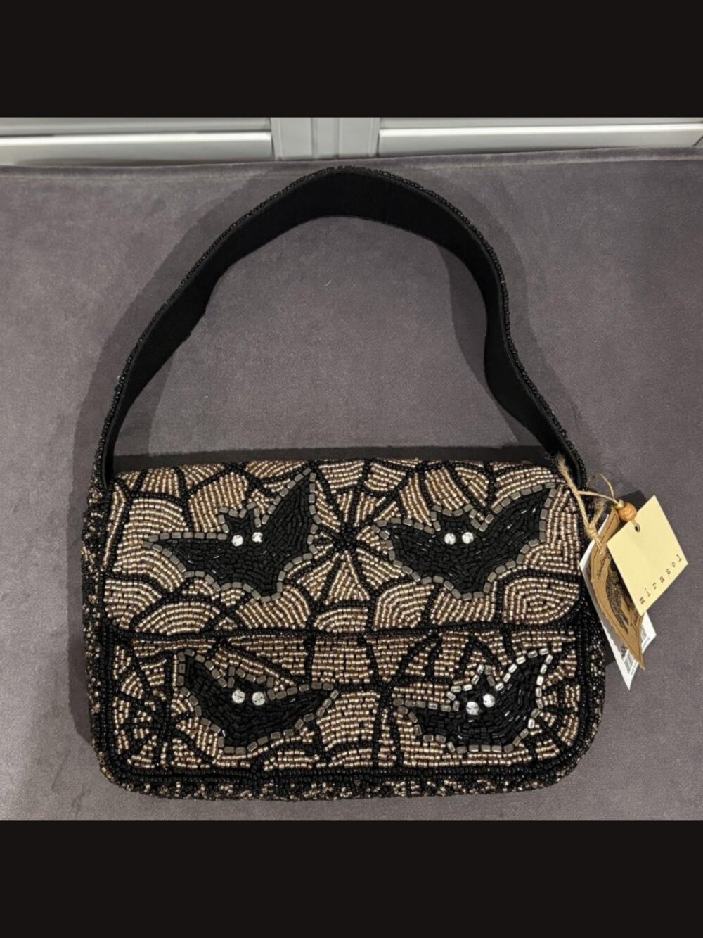 TikTok Viral Beaded Bat Shoulder Bag Handmade In India NWT - Picture 2 of 4